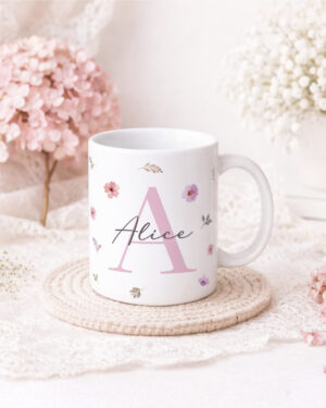Pacote de Artes Canecas Alfabeto Floral M1