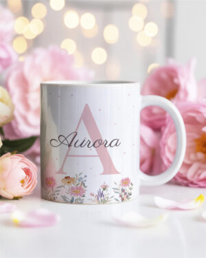Pacote de Artes Canecas Alfabeto Floral M2